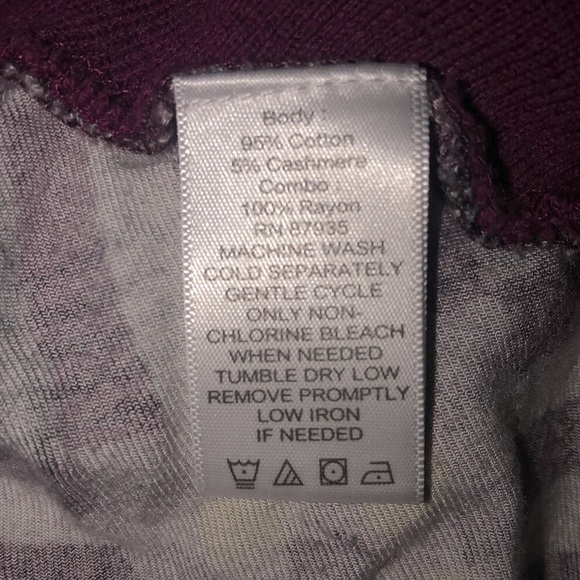 LOGO by Lori Goldstein plum front, plaid back Light Sweater front, flannel back - Picture 4 of 6